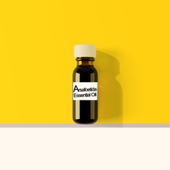 Asafoetida essential oil bottle for digestive health and wellness